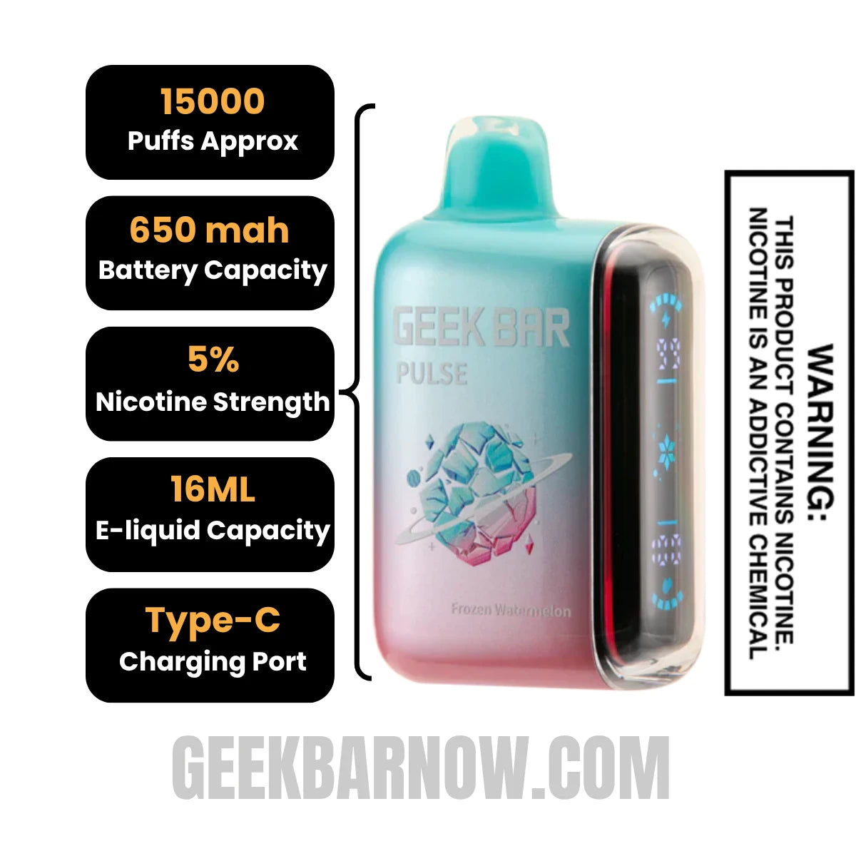 Watermelon Geek Bar Pulse Frozen Edition Vape | GeekBarNow.com Watermelon Geek Bar Pulse Frozen Edition Vape | GeekBarNow.com