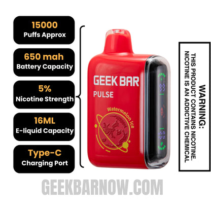 Watermelon Ice Geek Bar Pulse Vape Specification