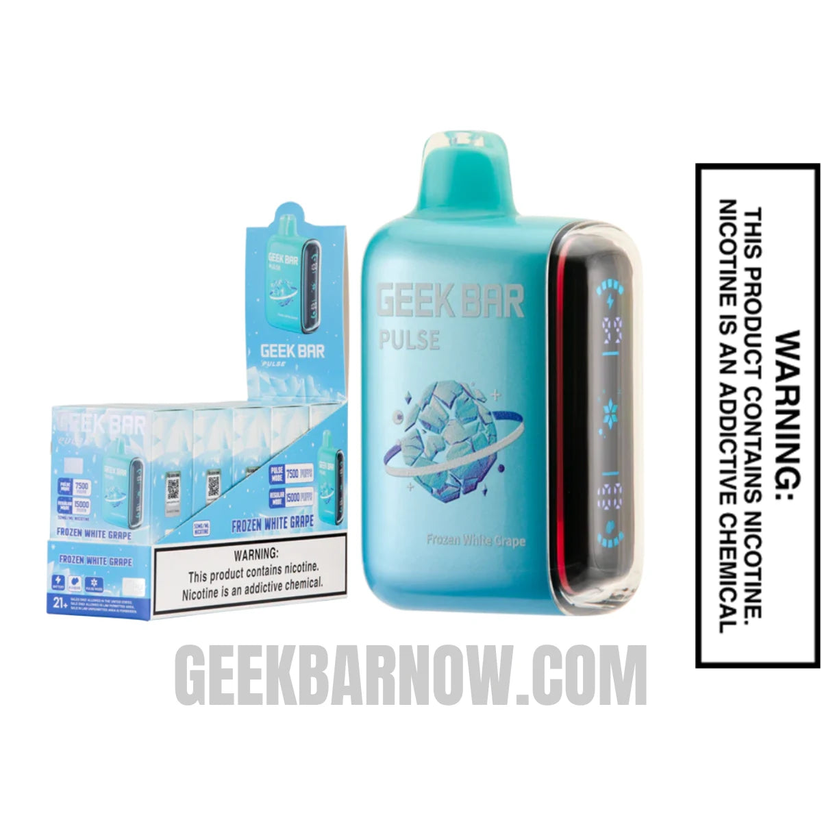 White Grape Geek Bar Pulse Frozen Edition Vape With Bundle Pack