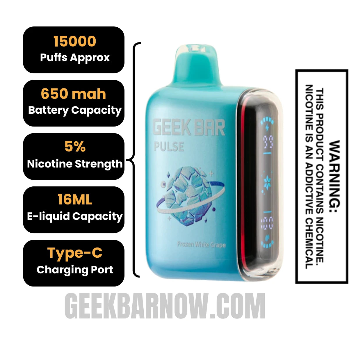 White Grape Geek Bar Pulse Frozen Edition Vape | GeekBarNow.com White Grape Geek Bar Pulse Frozen Edition Vape | GeekBarNow.com