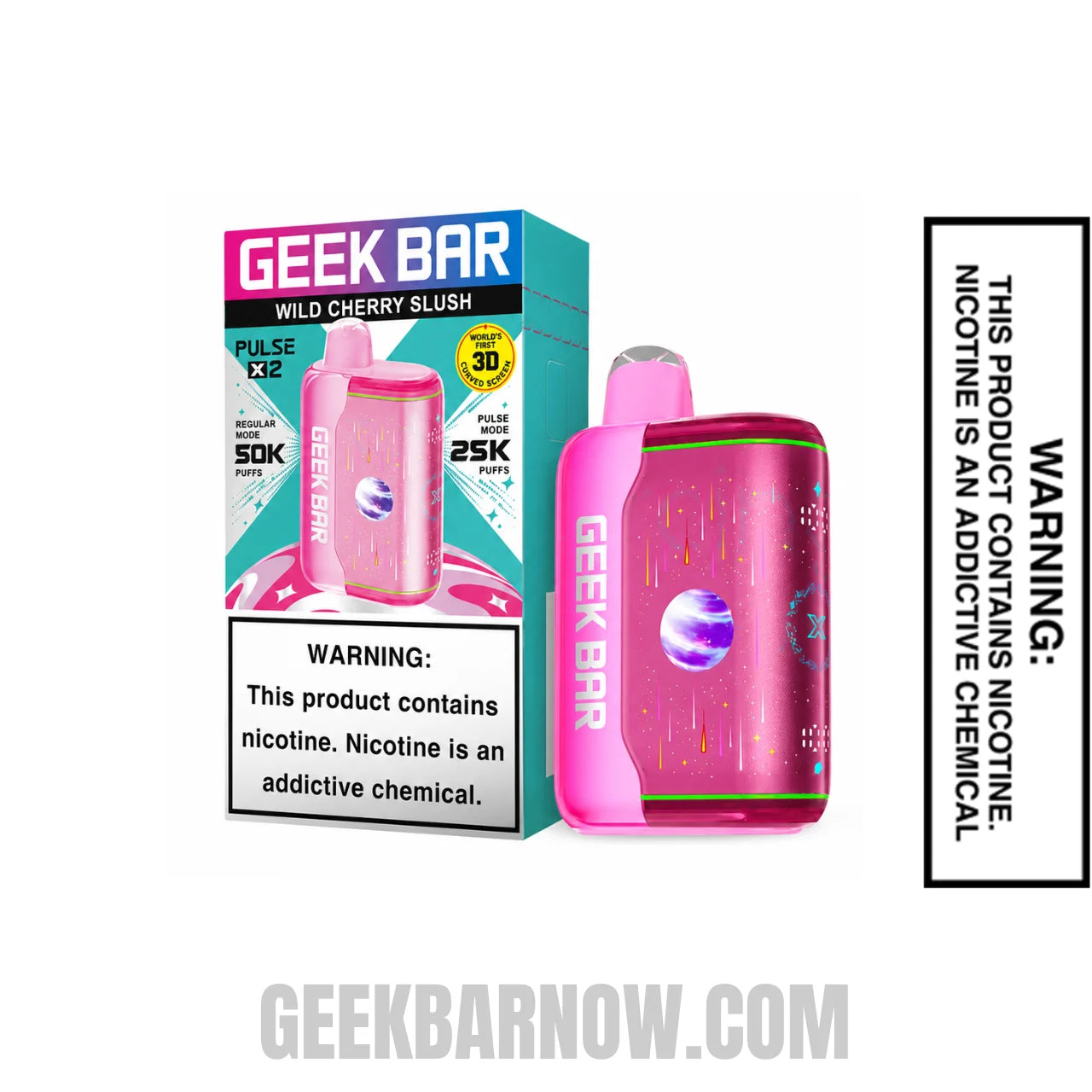 Wild Cherry Slush Geek Bar Pulse X2 Disposable Vape with Specifications